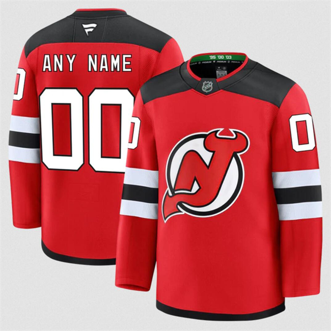 Men's New Jersey Devils Active Player Custom Red 2024-25 Home Stitched Hockey Jersey